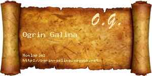 Ogrin Galina névjegykártya